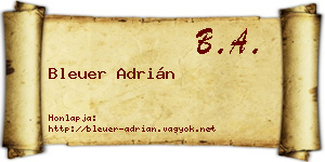 Bleuer Adrián névjegykártya